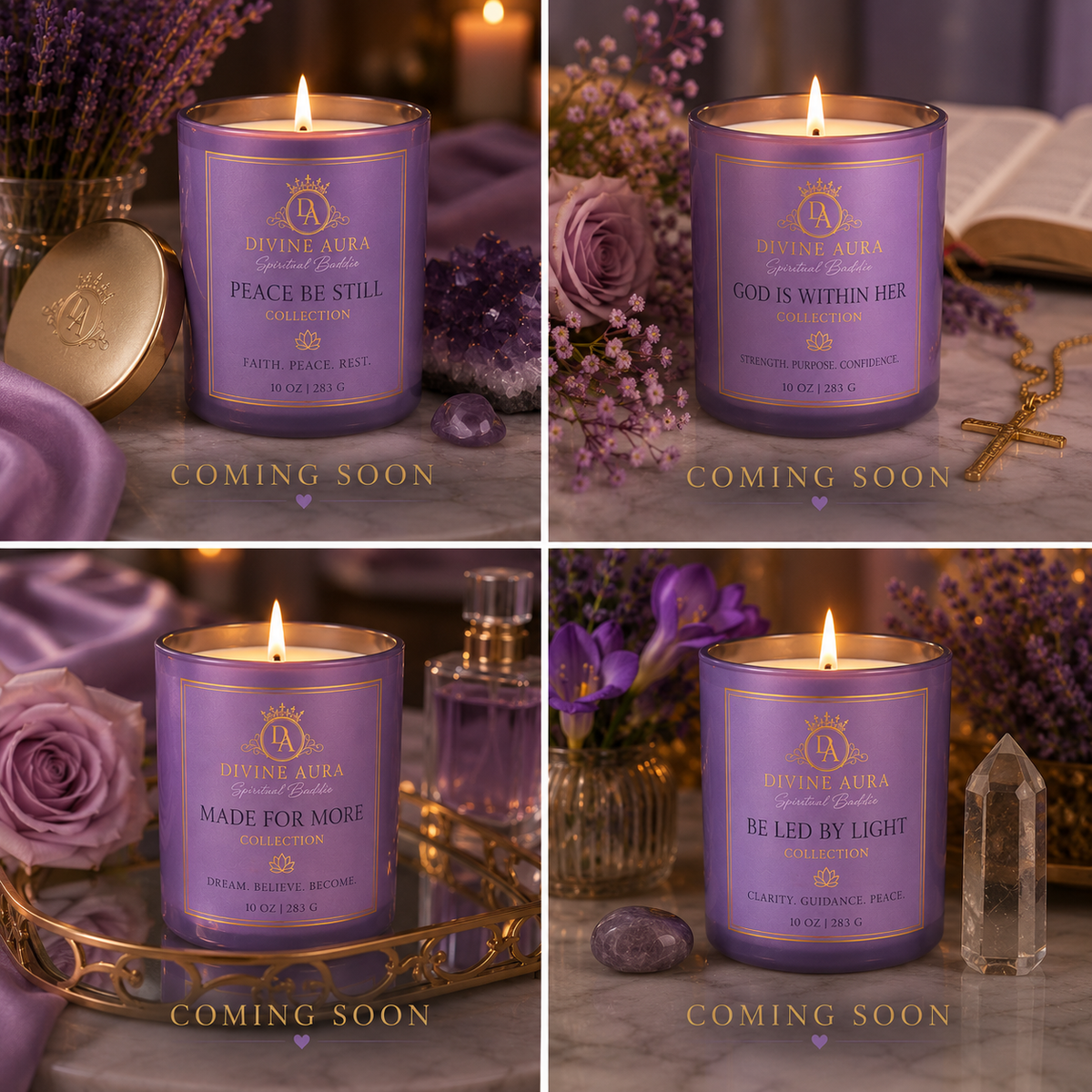 Divine Aura Spiritual Baddie Candle Collection